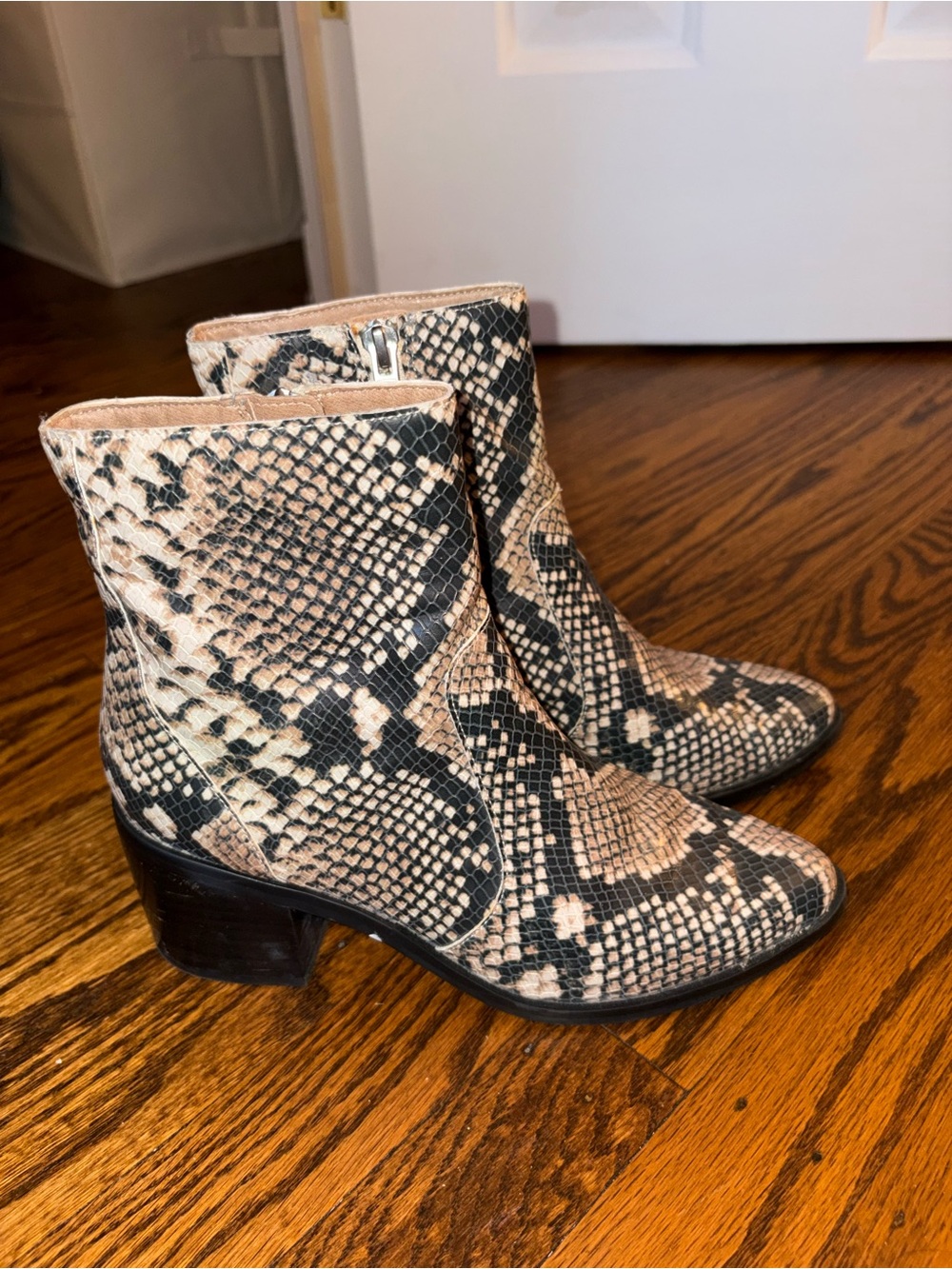 Urban Outfitters Snake-Print Ankle Booties in Neutral Tones - Women